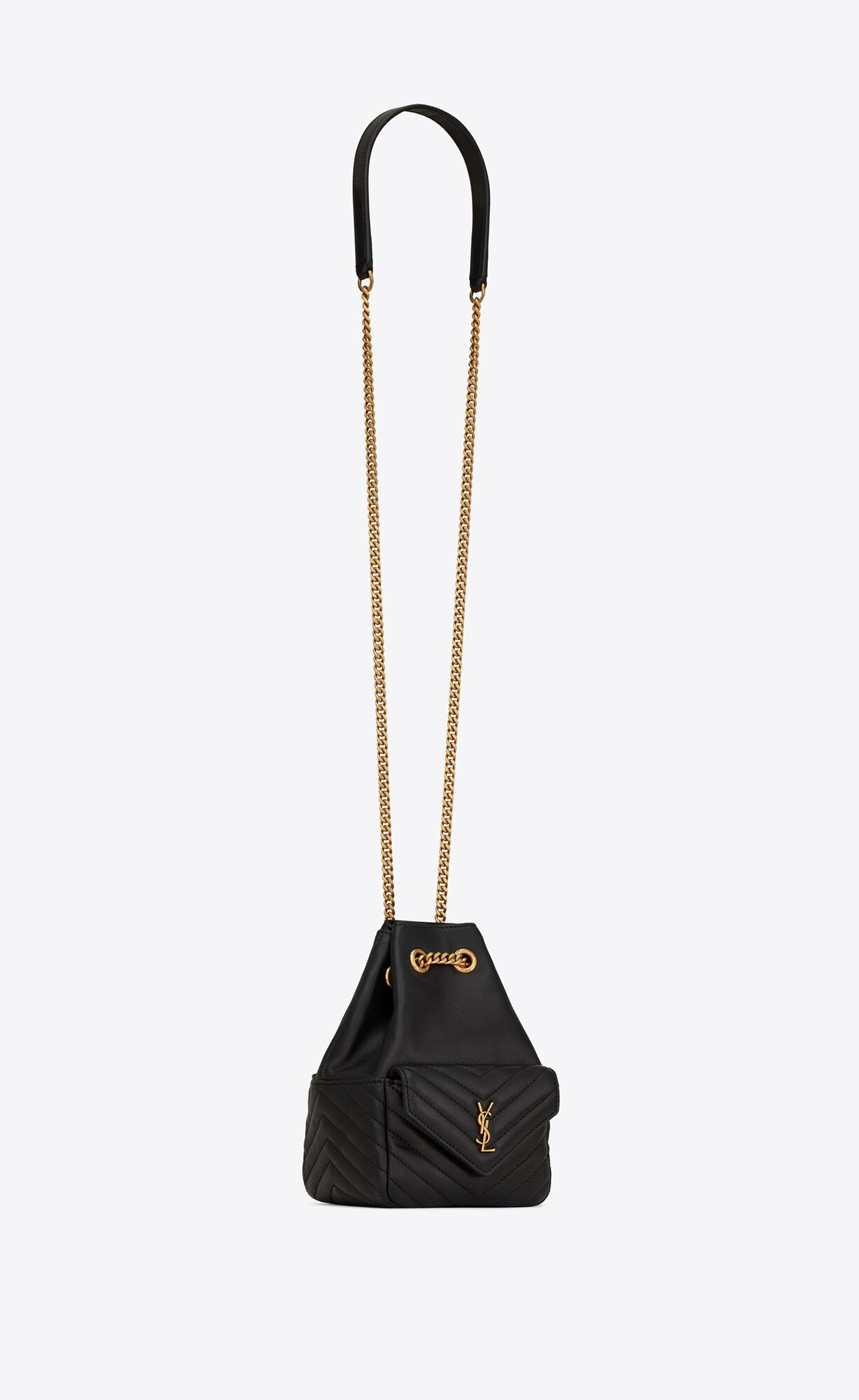 JOE mini quilted sheepskin bucket bag